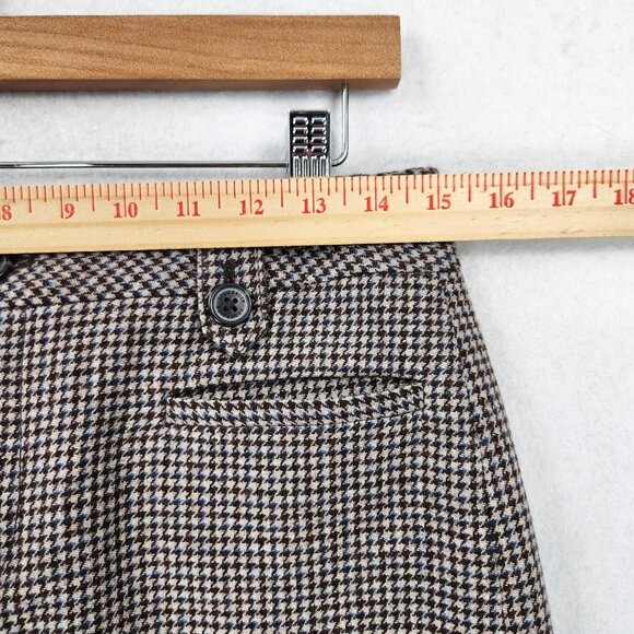 Eddie Bauer Skirt Womens 2 Brown Blue Houndstooth Wool Blend Pencil Career - Picture 5 of 10